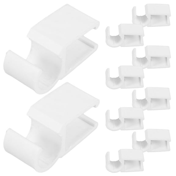 Worgeous 20 Pcs Plastic Pencil Clip Sticky Hooks Wire Self Adhesive Cable Clips Office White