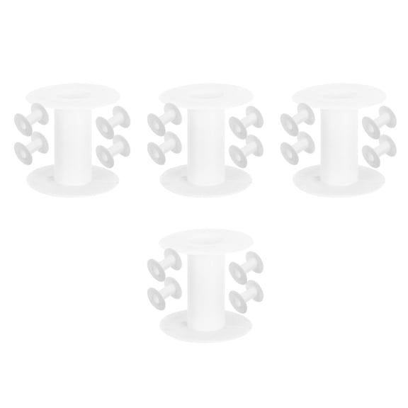 Worgeous 20 Pcs  Plastic Spools Small Empty Spools Crafts Thread Cord Ribbon Wire Rope Chain Roll Spools For Embroidery Yarn Cord Thread Crafts And Sewing White