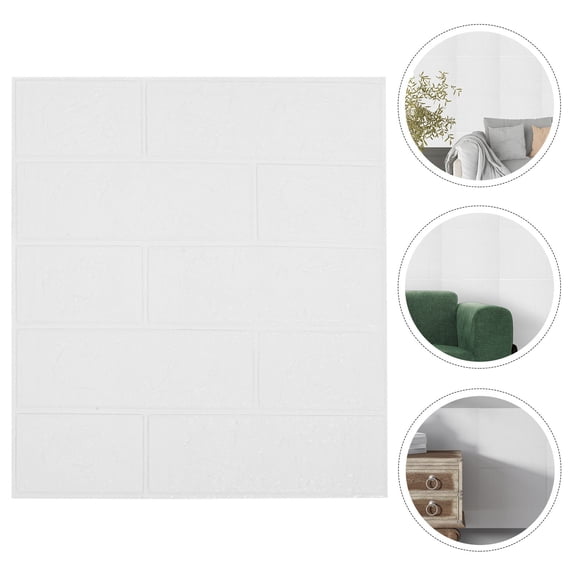 20pcs White Self Adhesive Brick Wall Stickers for Home Decoration Removable without Residue