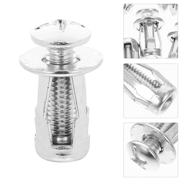 Worgeous 20 Sets Expansion Screw Nuts with Screws Drilling for Hollow Wall Masonry Silver