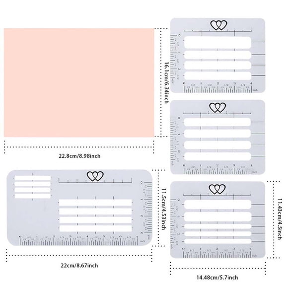 Worgeous 20 pcs 4 Style Envelope Addressing Guide Stencil Templates Fits Wide Range for Envelopes Sewing Thank You