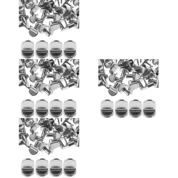 FOMIYES Stable Bookshelf Pegs, Plated Silver Zinc Alloy, L-Shaped, for Cabinets and Shelves, 200Pcs