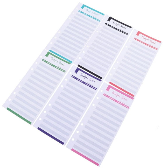 Worgeous 20Pcs Budget Planner Paper Binder Budget Sheets Expense Tracking Helper