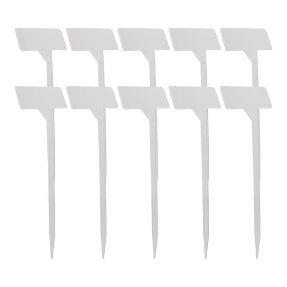 Worgeous 20Pcs White Plastic T-Type Tag for Garden Marking 11.79X3.54X0.04in