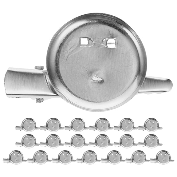 Worgeous 20pcs Diy Brooch Trays Round Brooch Base Setting Diy Brooch Bases Brooch Pin Blank Base Brooch Base Badge Bezel Tray Brooch Making Accessories Pin Backs
