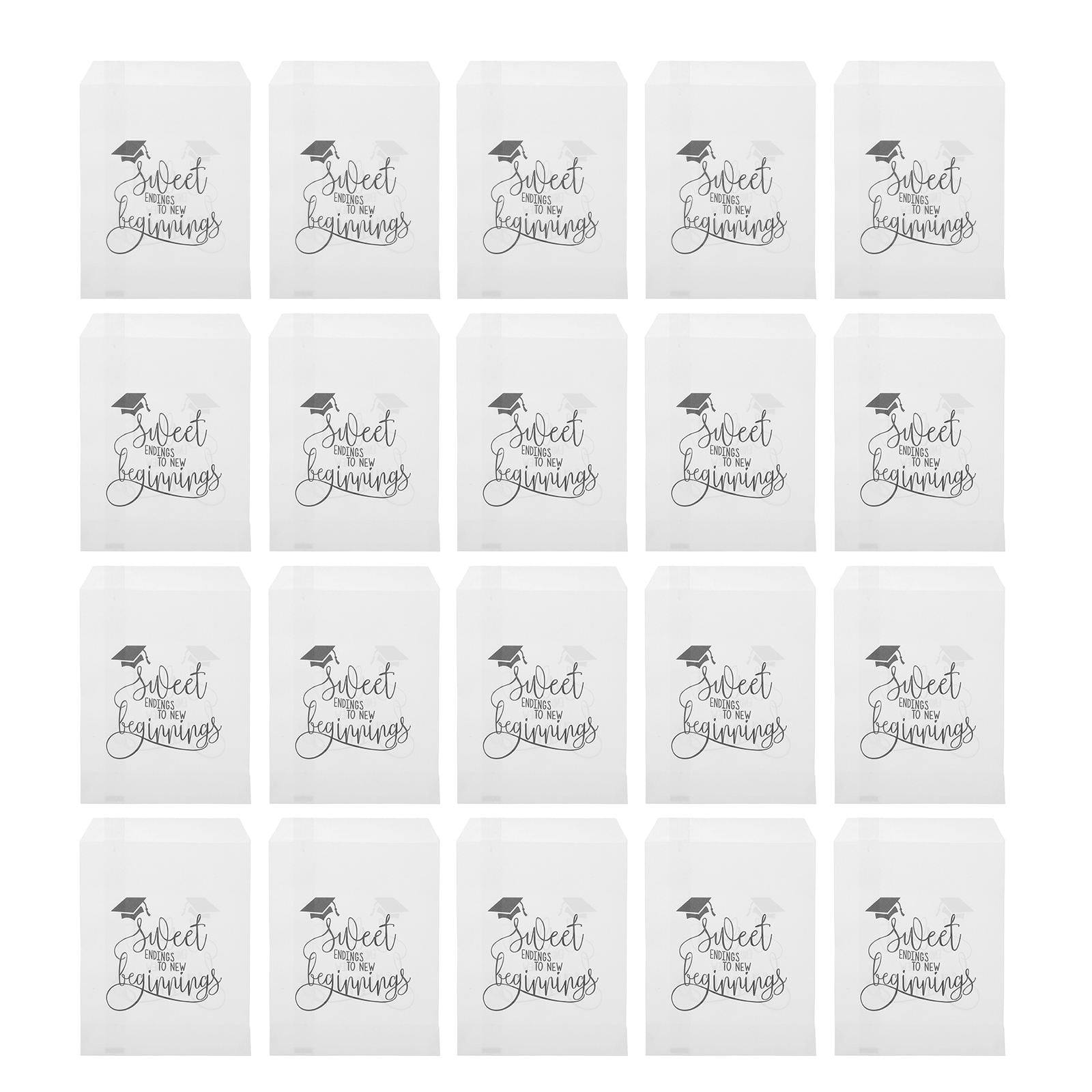 Worgeous 20pcs Graduation Party Paper Bags for Graduation Season Reusable Candy Bags Cookie Bags for Graduation Party Favors Storage Pouches Graduation Candy Containers