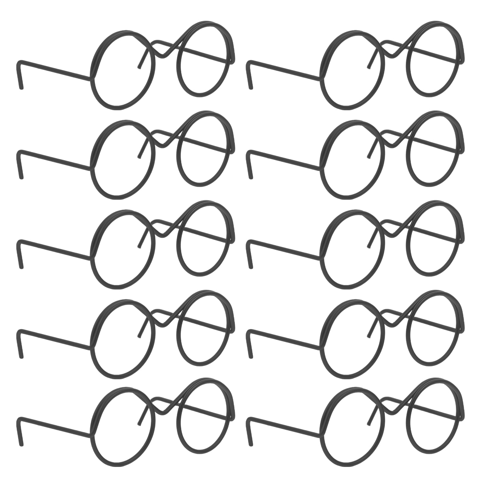 Worgeous 20pcs Mini Doll Glasses Decors Metal Wire Dolls Eyeglasses Doll Costume Eyewear Dolls Props