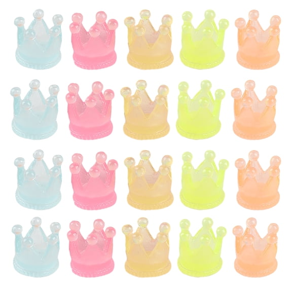 20pcs Assorted Color Resin Mini Crowns for Crafts and Decoration, Realistic Charms to Your Projects and Space