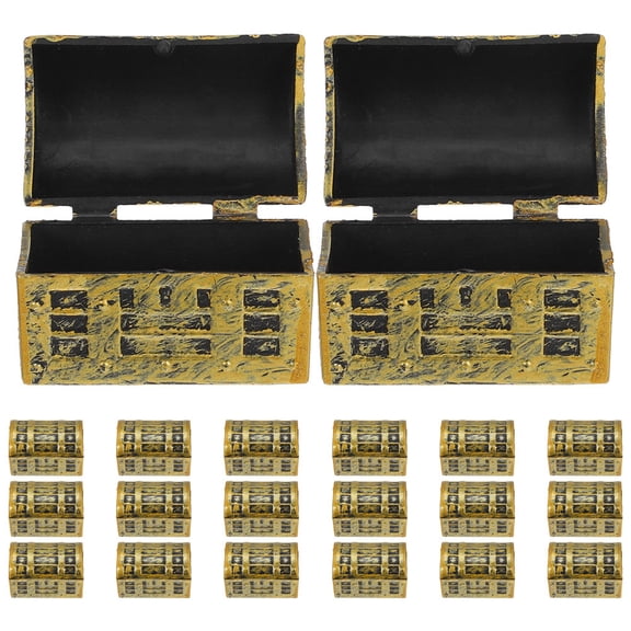 Worgeous 20pcs Miniature Treasure Box Model Doll House Mini Layout Treasure Chest Props Treasure Box Models Party Favors Desktop Ornaments