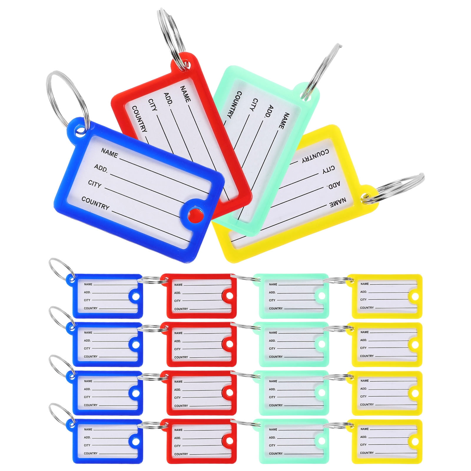 Worgeous 20pcs Numbered Plastic Key Tags with Ring Writable Key ID Tags ...