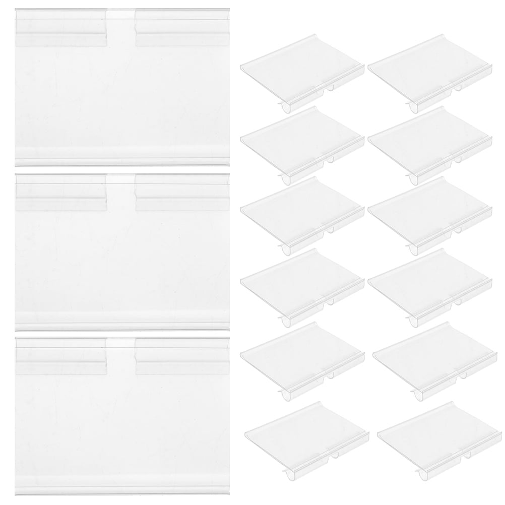 Worgeous Supermarket Shelf Label Rack White 20Pcs 2.4x1.0x0.9in ...