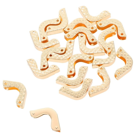 SEWCHICS Hardware Heavy Duty Edge Corner Clips Golden 20Pcs 1.0X1.0X0.16In