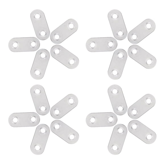 Worgeous 20pcs Straight Flat Corner Brace Metal Joining Plate Connector Support Shelf Repair Brackets Wood Brackets Mending Repair Plate Brace With Screws