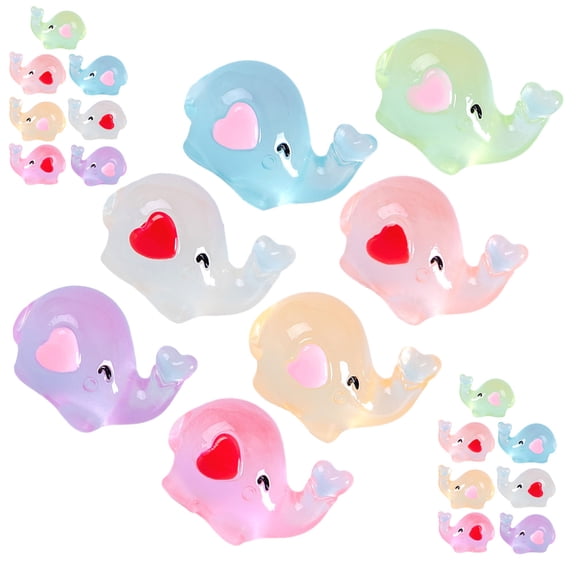 Worgeous 21pcs Mini Elephant Statues Resin Figurines Tabletop Glowing Elephant Decorations