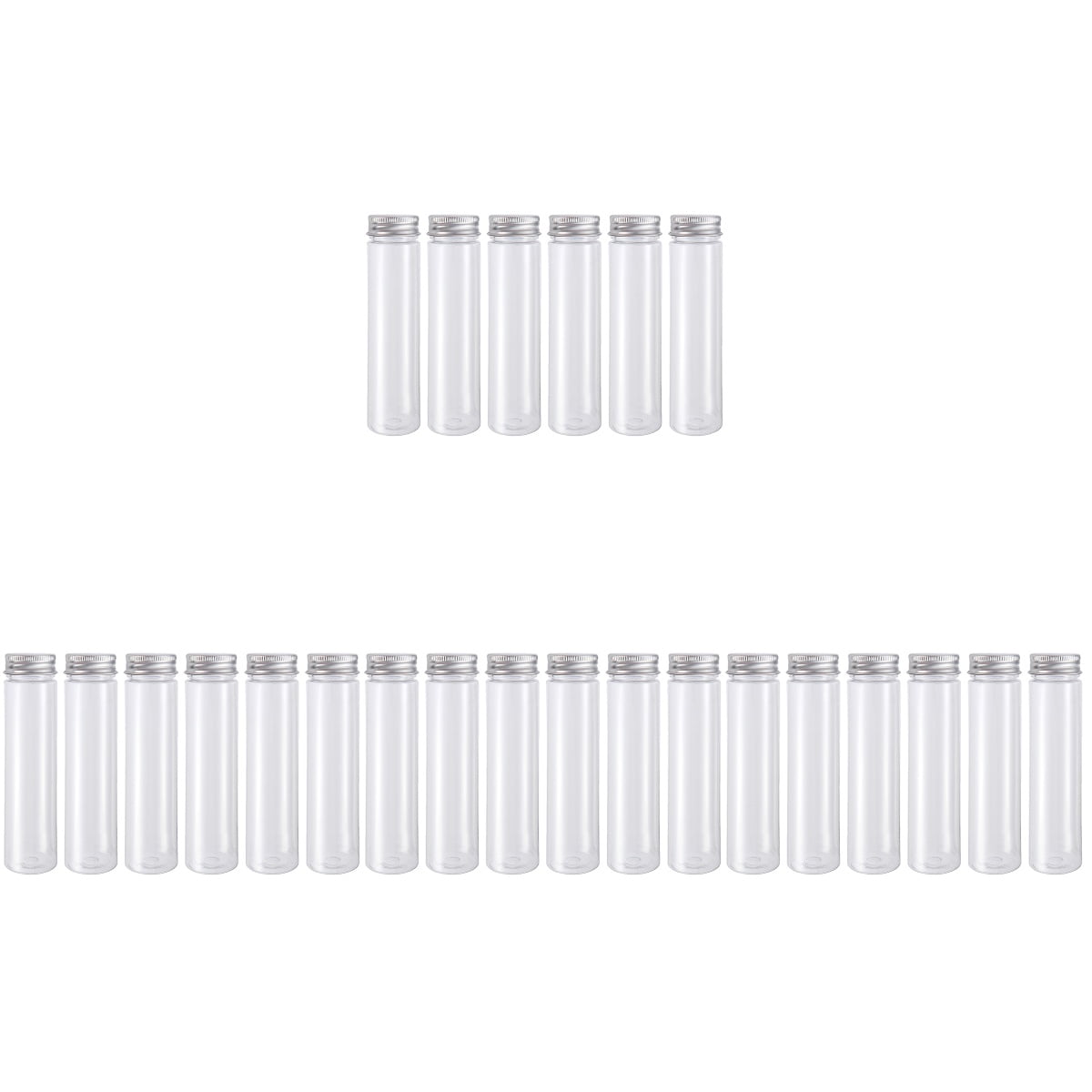 Worgeous 24 PCS 110ml Plastic Clear Test Tubes Flat-bottomed Candy ...