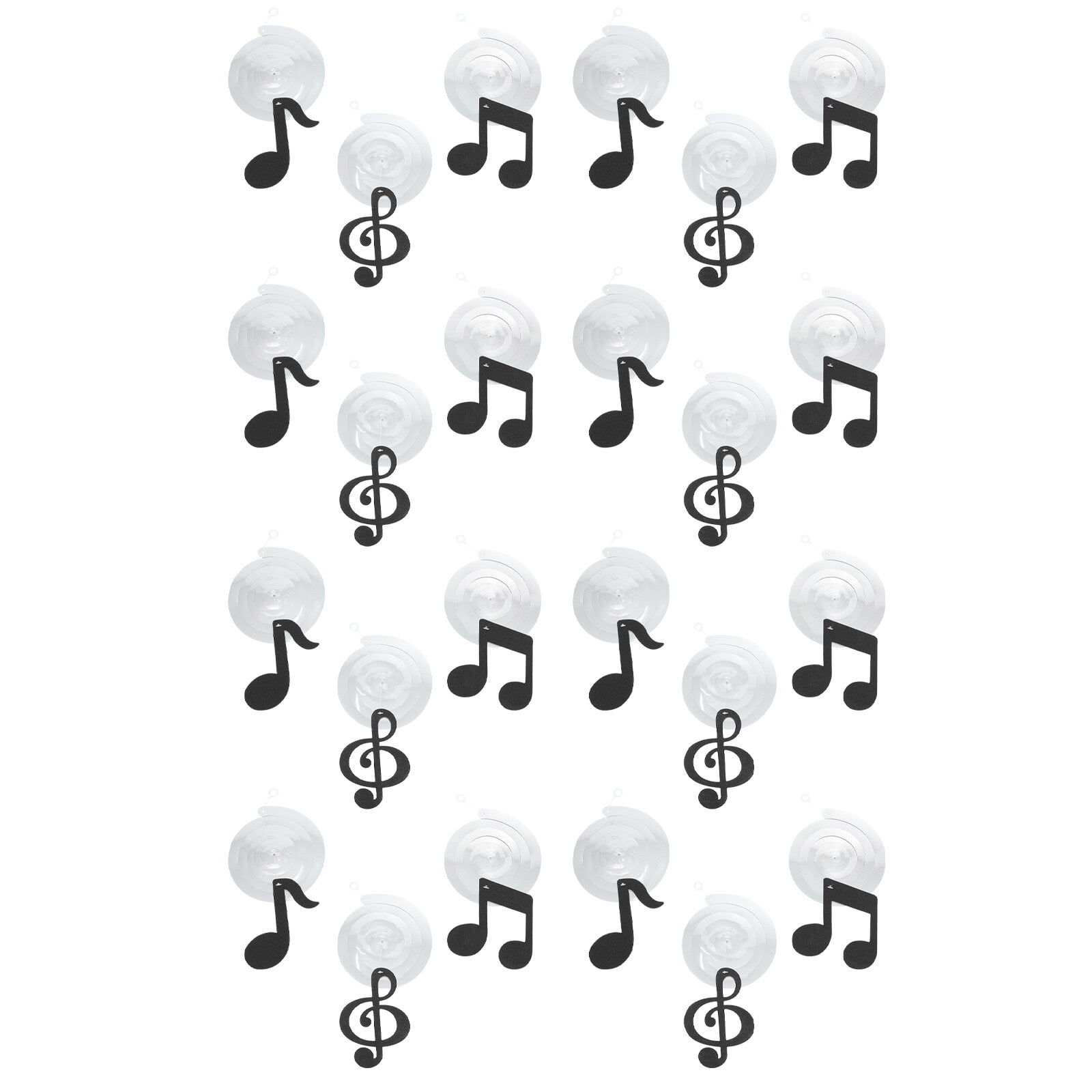 FONDOTIN Hanging Musical Notes Black 24Pcs 5.7x5.7x0.01in Pvc ...