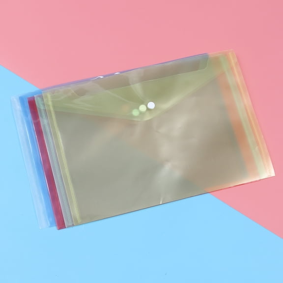 Worgeous 24 Pcs Clear Pouches with Zipper Folder Stationery File Pockets