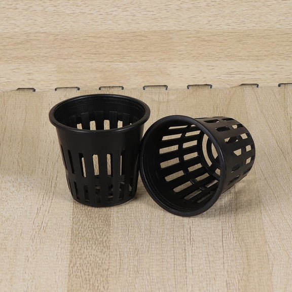 RENACLIPY Water Planting Net Cups, Black, Durable Plastic, Good Breathability, for Plants, 24Pcs