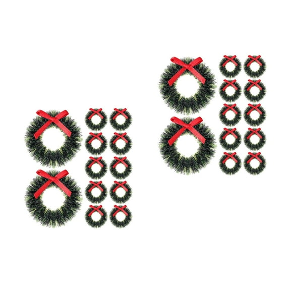 Worgeous pcs Mini Christmas Wreaths For Dollhouse Xmas Hanging Wreaths Miniature Christmas Wreath Mini Artificial Christmas Wreaths Ornaments