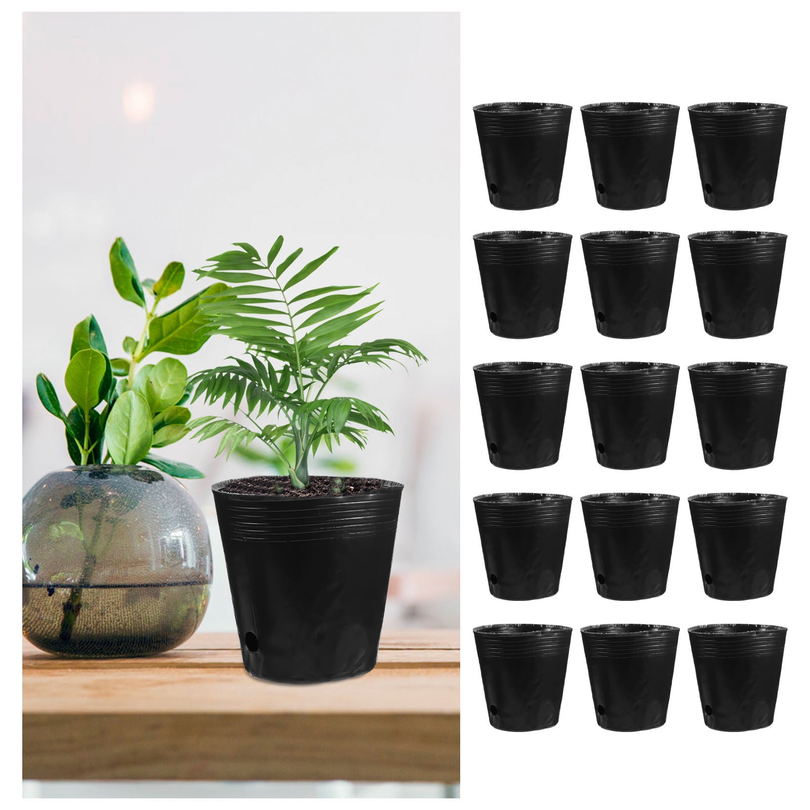 Worgeous Planting Grow Bags Drainage Nutrient Bags Black 100pcs 5.89X5.89X5.89in