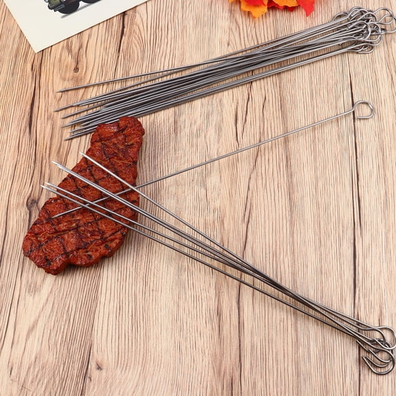 RENACLIPY Unique Design Round Baking Hook Stainless Steel Silver for Bbq 25Pcs