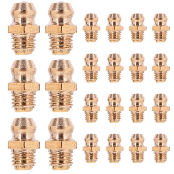 HOOWIFFY Zerk Grease Fittings Set Made of Brass Suitable for All Excavator Accessories 25Pcs