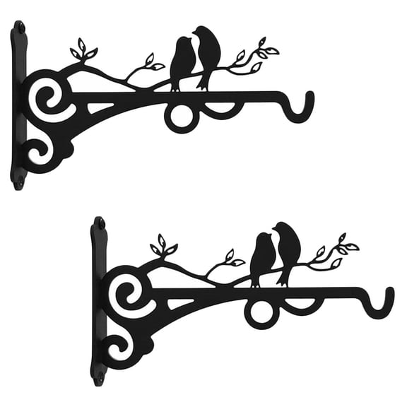 Worgeous 2PCS Iron Art Garden Flower Basket Hooks Wall Mounted Hanging Basket Brackets
