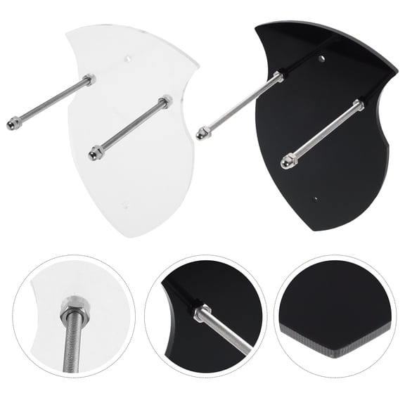 Worgeous 2PCS Knights Display Holder Wall Sword Hanger Acrylic Wall Mount Sword Hanger Axes Display Rack Home Decor for Collectors and Enthusiasts