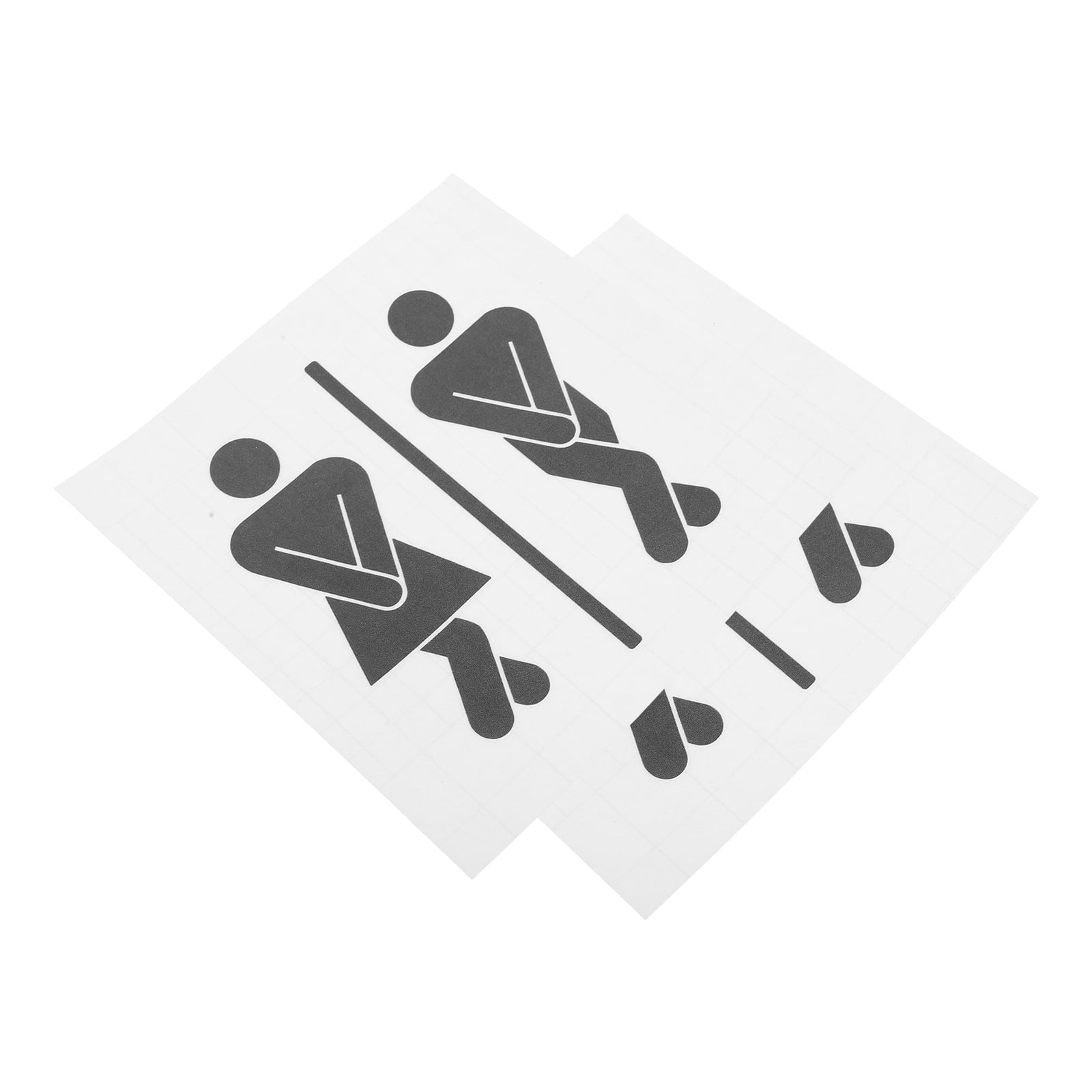 Worgeous 2PCS Restroom Decals Unisex Bathroom Door Signs Funny Restroom ...