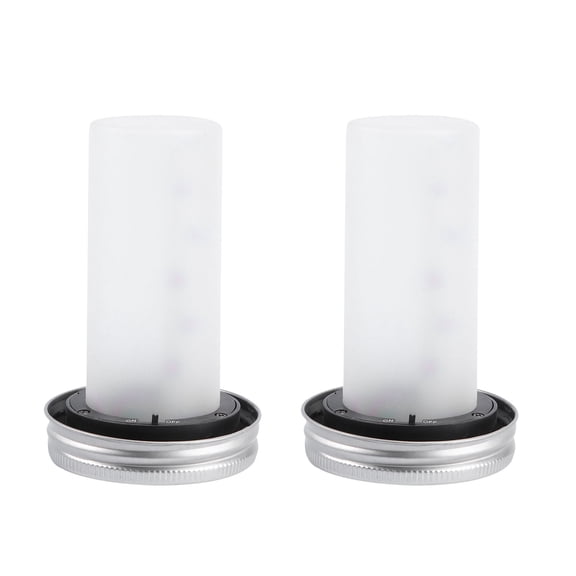 Phenofice Solar Light White Plastic Outdoor Yard 2Pack 4.5x2.8x2.8in