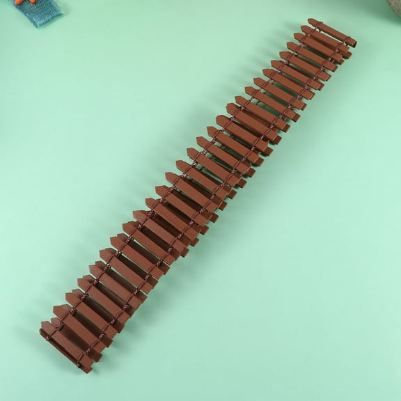 Worgeous 2Pcs 90cm Micro Landscape Fences Handmade Mini Log Fences Landscape Props Outdoor Home Miniature Fairy Garden Ornaments (Coffee)