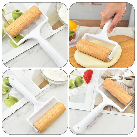 Worgeous 2Pcs Baking Rolling Pin Wood Pastry Pizza Roller NonStick Dough Rollers Tools