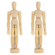 Worgeous 2Pcs Beige Plastic Art Mannequins for Sketching Perfect Poseable Drawing Tool 4.5Inches 11.4cm