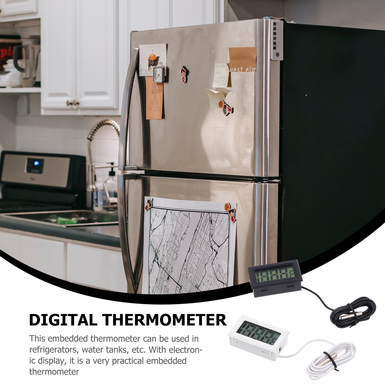 Worgeous 2Pcs Indoor Room Thermometers for Fridge and General Users