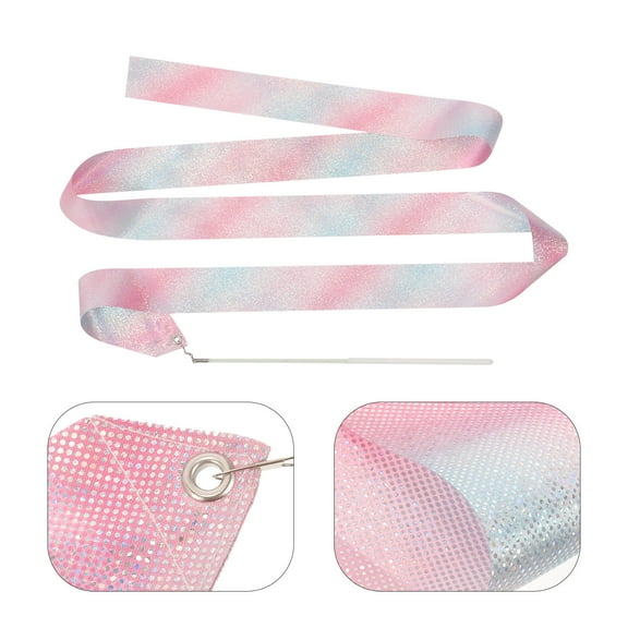 Worgeous Dancing Ribbons with White Handles, 2 Pieces - Perfect for Performance, Gymnastics, and Dance Practice