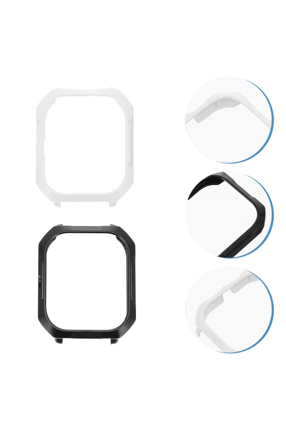2Pcs Watch Case Cover for Smartwatch PC Material Scratch-Resistant 1.89 x 1.57 x 0.31in