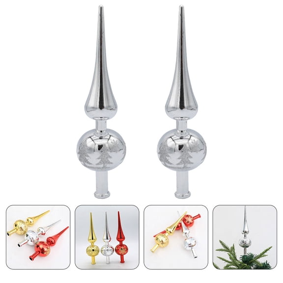 Worgeous Church Christmas Tree Topper Silver 2Pcs 9In
