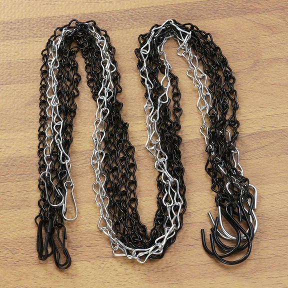 Worgeous 2pcs 35 Inch 8 Shape Hanging Iron Chain for Bird Feeders Planters Lanterns Birdbaths Flower Basket (Galvanized)