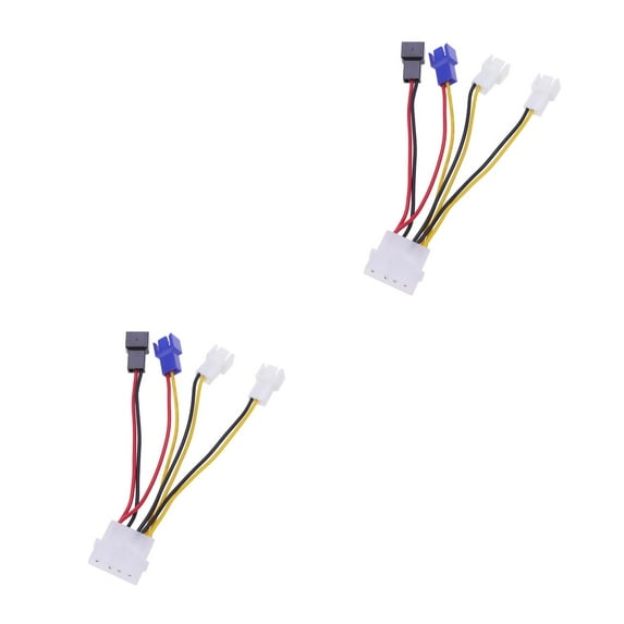 Worgeous 2pcs 4 Pin to 3 Pin PC Computer CPU Fan Connector Cooling Reduce Resistor Noise Extension Cable Deceleration Line Cord Wire for PC Fan