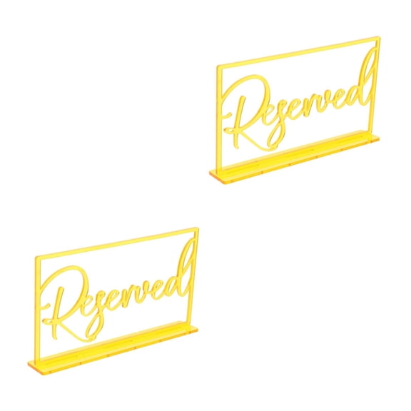 Worgeous 2pcs Acrylic Reserved Sign For Wedding Party And Business Events Table Reservation Sign For Restaurant And Office Multipurpose Reserved Table Sign