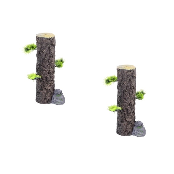 Worgeous 2pcs Aquarium Tree Stump Ornament Artificial Tree Trunk Fish Tank Accessory Fish Tank Decoration Landscape Tree Trunk for Underwater