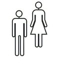 thumbnail image 1 of Black Acrylic Toilet Door Signs Self Adhesive Unisex WC Signage for Office Hotel Doors 2pcs, 1 of 8