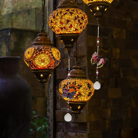 Worgeous 2pcs Blue Synthetic Crystal Hanging Pendant Lamp Decoration Safe Durable Ornament for