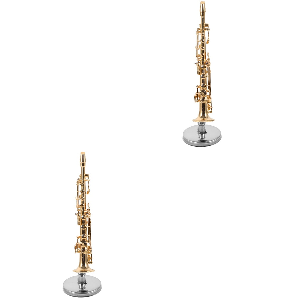 Worgeous 2pcs Copper Miniature Sax Wind Instrument Model Mini Musical Instrument Mini Saxophone Model