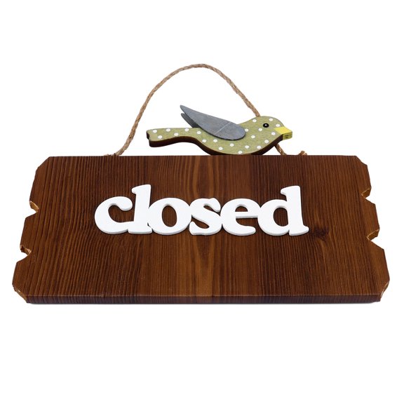 Worgeous 2pcs Creative Double Side Open and Closed Wooden Welcome Door Sign Door Hanging Tag