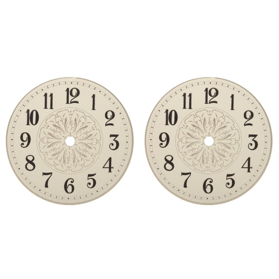 Worgeous 2pcs DIY Clock Dial Replacement Reusable Dial for Clock Making Replacement Dial Part Clock Round Dial