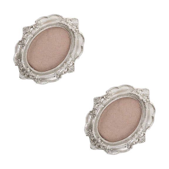 Worgeous 2pcs Decorative Picture Frames Oval Vintage Frame Wall Photo Decoration Timeless Picture Display Frame for Classic Home Interiors