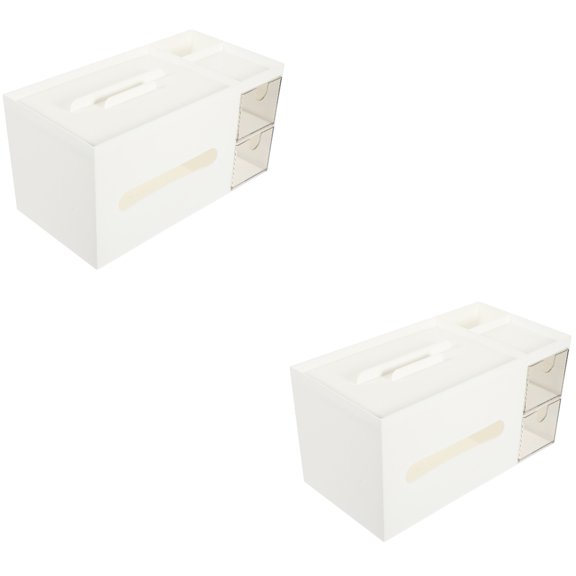 Worgeous 2pcs Drawer Type Storage Organizer Storage Case Stationery Organizer Office Storage Case