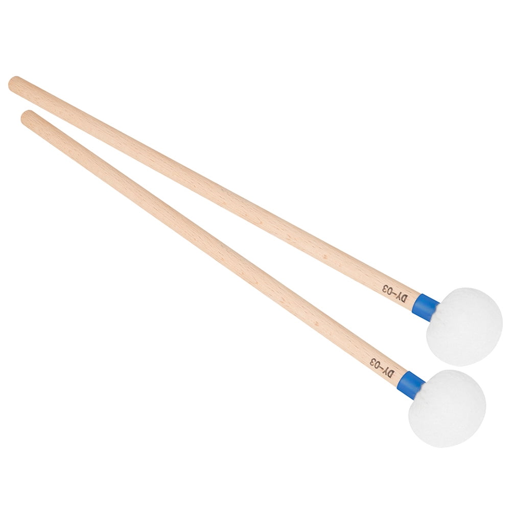 Worgeous 2pcs Drumsticks Felt Sticks Percussion Drumsticks Wooden Handle Drumsticks