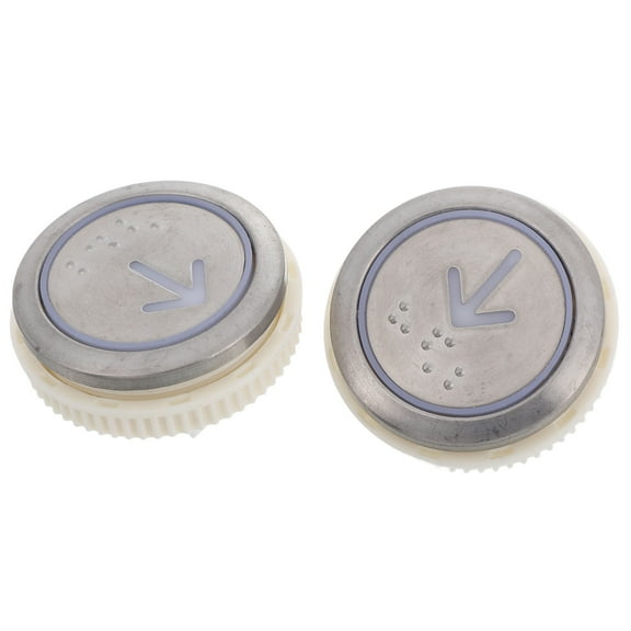 Worgeous 2pcs Elevator Button Replacement Part Stainless Steel Round Elevator Push Button Panel with Braille for Elevator Lift and Down Repair Accessories
